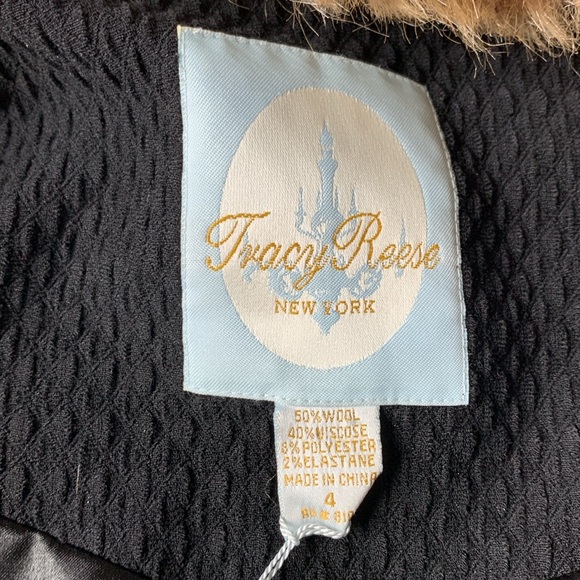 💋🔥NWT Vintage Tracy Reese New York Faux Fur Jacket Top 4 - Picture 9 of 16